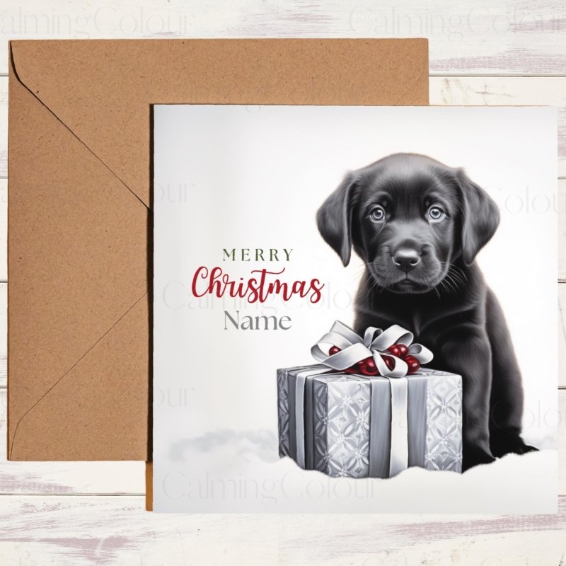 Personalised Black Labrador Christmas Card | Dog Lover Greetings | Christmas Card (Personalised)