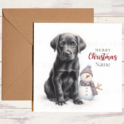 Personalised Black Labrador Christmas Card | Dog Lover Greetings | Christmas Card (Personalised)