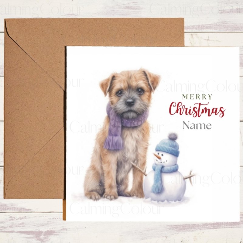 Personalised Border Terrier Christmas Cards | Dog Lover Greeting Card | Christmas Card (Personalised)