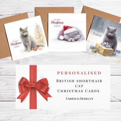 Personalised British Shorthair Cat Christmas Cards | Holiday Greeting | Christmas Card (Personalised)