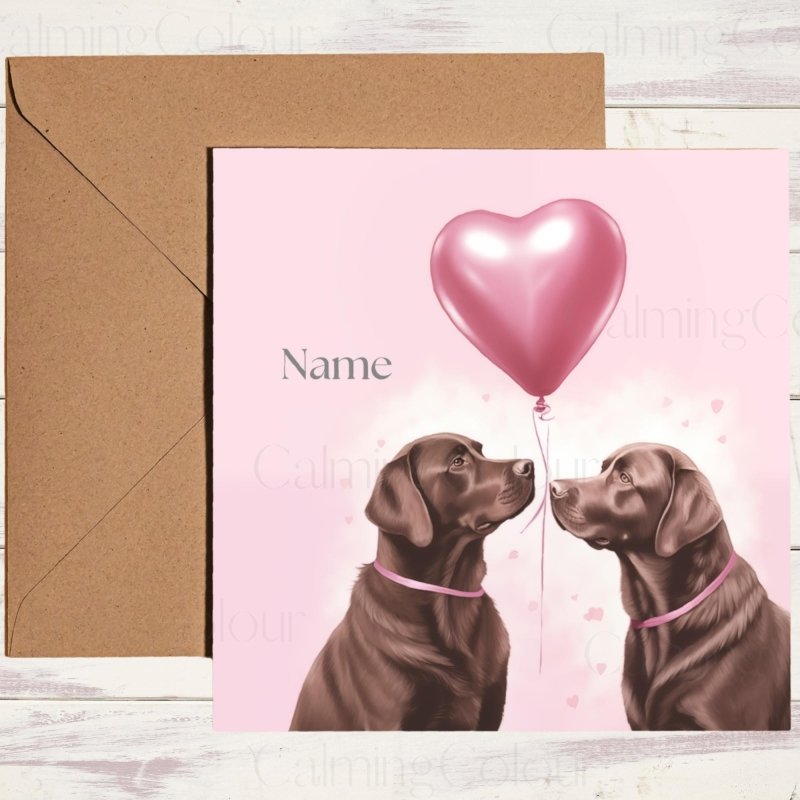 Personalised Chocolate Labrador Couple | Valentine's Card | Valentine's Day (Personalised)