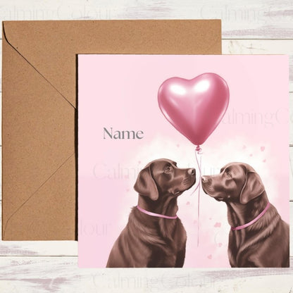 Personalised Chocolate Labrador Couple | Valentine's Card | Valentine's Day (Personalised)