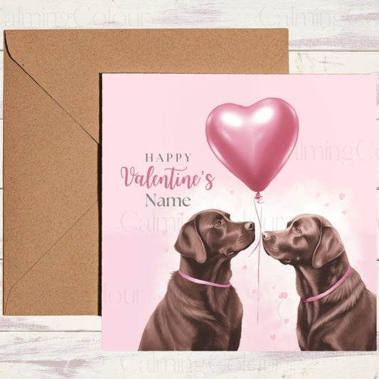 Personalised Chocolate Labrador Couple | Valentine's Card | Valentine's Day (Personalised)