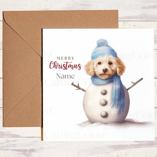 Personalised Cockapoo as a Snowdog | Christmas Card | Christmas Card (Personalised)