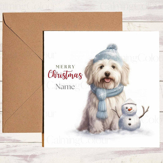 Personalised Havanese with Mini Snowman | Christmas Card | Christmas Card (Personalised)