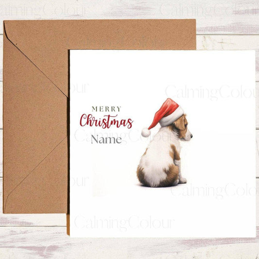 Personalised Jack Russell wearing Red Santa Hat | Christmas Card | Christmas Card (Personalised)