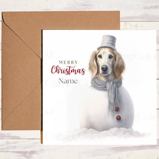 Personalised Saluki as a SnowDog | Christmas Card | Christmas Card (Personalised)