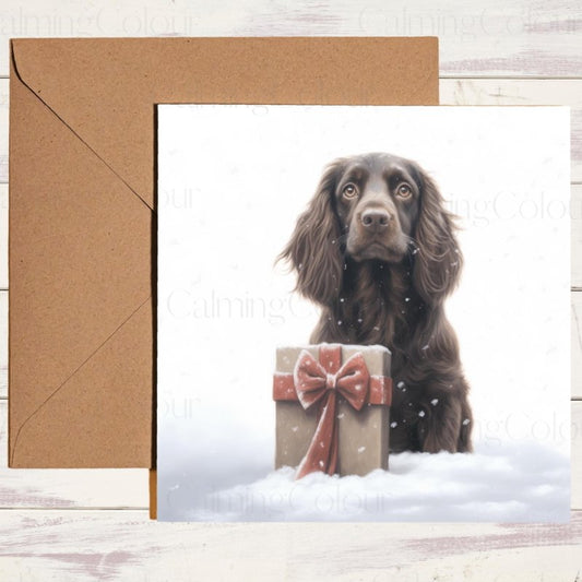 Personalised Sprocker Spaniel Christmas Card for Dog Lovers | Christmas Card