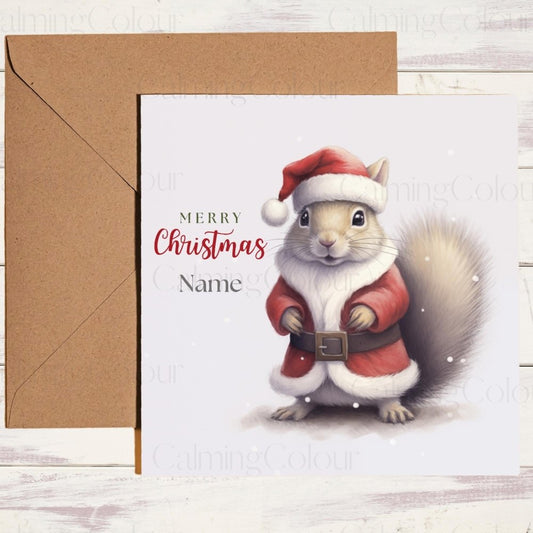 Personalised Squirrel Santa | Christmas Card | Christmas Card (Personalised)