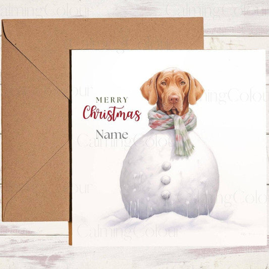 Personalised Vizsla as a SnowDog | Christmas Card | Christmas Card (Personalised)