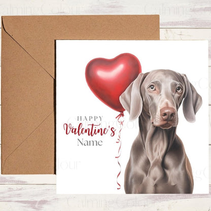 Personalised Weimaraner with Heart | Valentine's Card | Valentine's Day (Personalised)