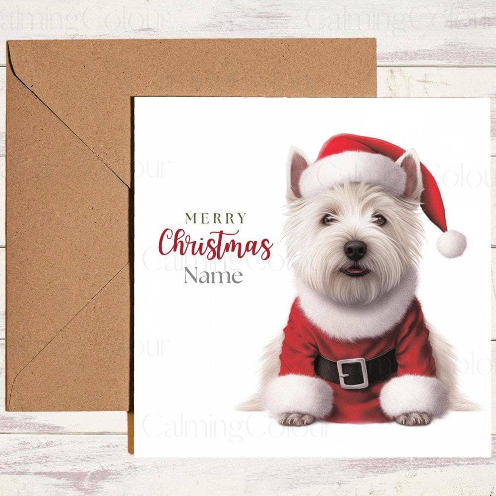 Personalised West Highland Terrier Christmas Card | Calming Colour