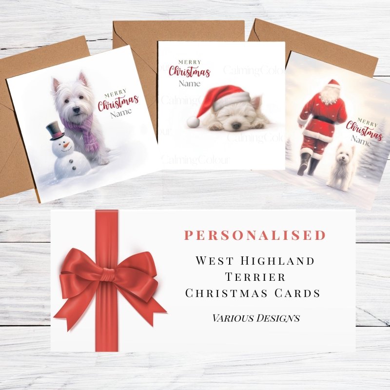 Personalised West Highland Terrier Christmas Cards | Festive Dog Gift | Christmas Card (Personalised)