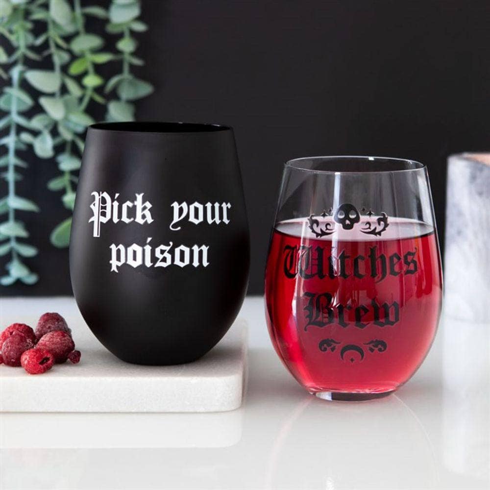 Pick Your Poison Stemless Wine Glass | Calming Colour