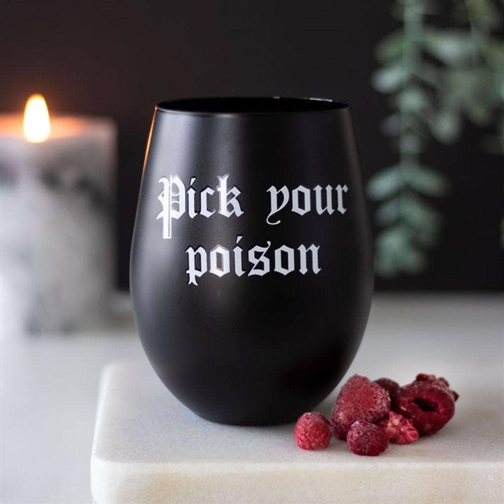 Pick Your Poison Stemless Wine Glass | Calming Colour