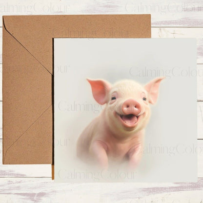 Pig Father's Day Card | Card for Dad | Calming Colour