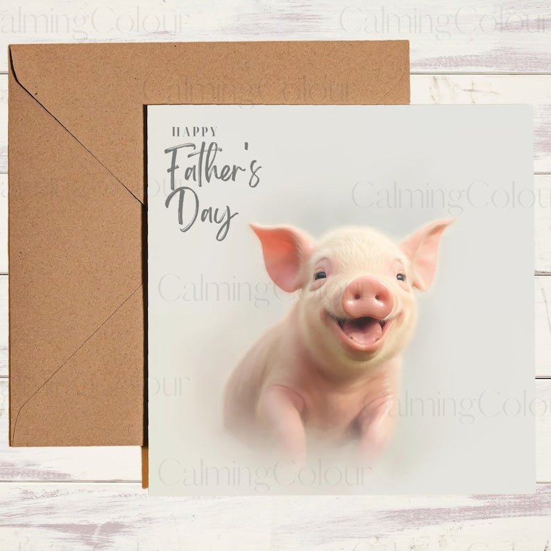 Pig Father's Day Card | Card for Dad | Calming Colour