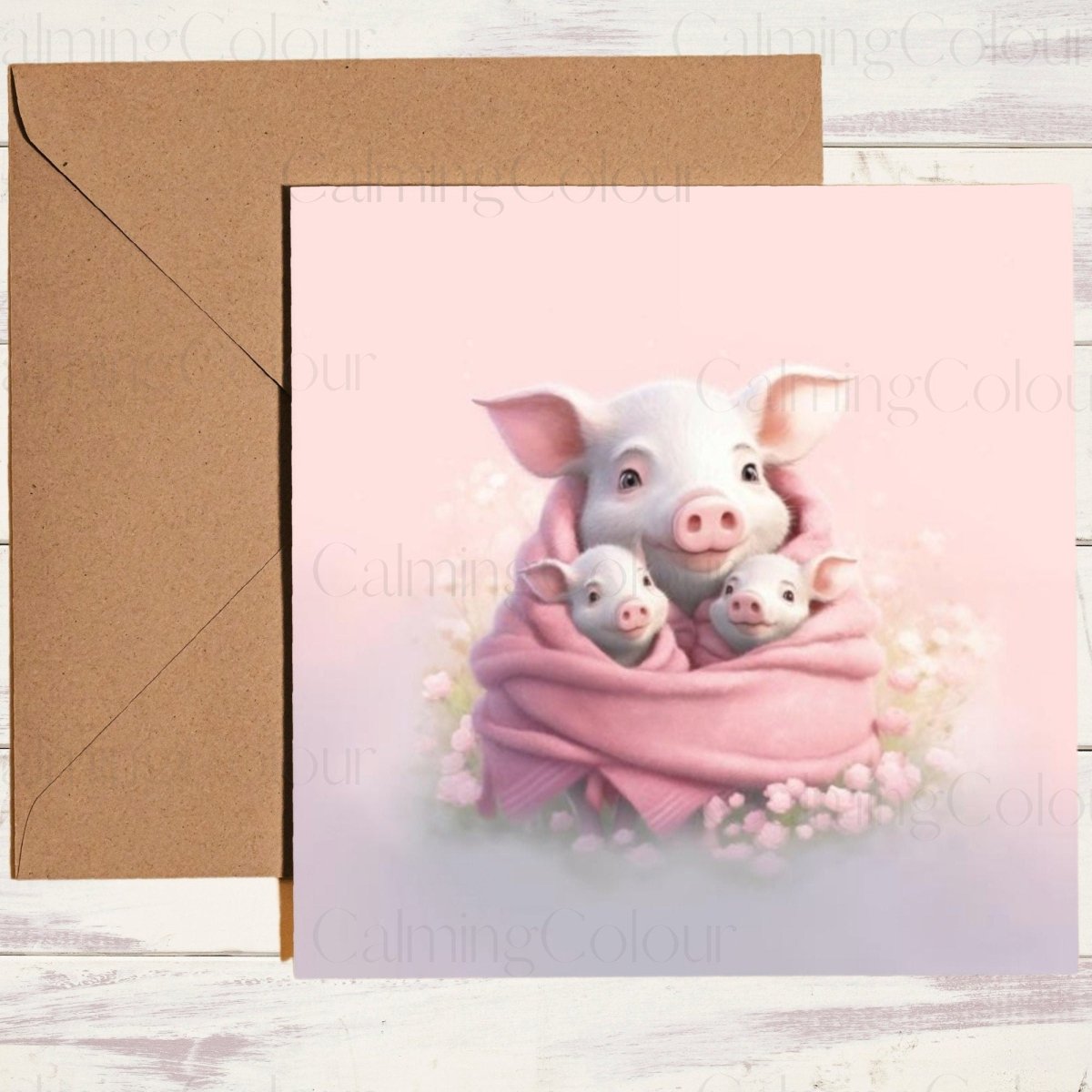 Pig Mother's Day Card | Single Card | Calming Colour