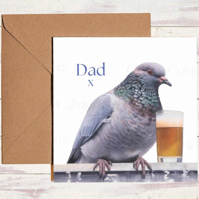 Pigeon with a Pint | Father's Day Card | Dad With Love | Father's Day
