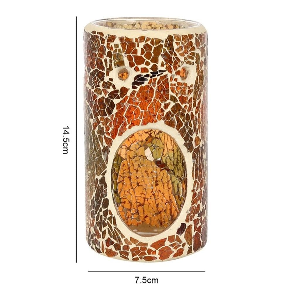 Pillar Brown Crackle Oil Burner | Calming Colour