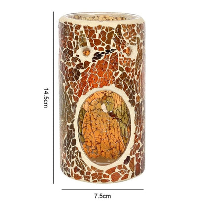 Pillar Brown Crackle Oil Burner | Calming Colour