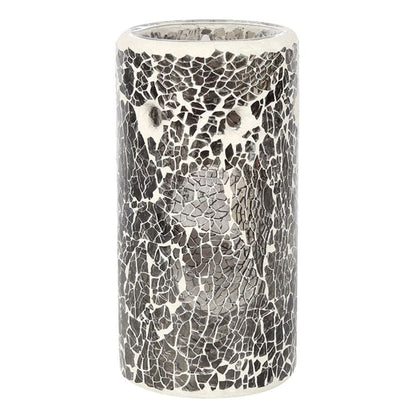 Pillar Gunmetal Grey Crackle Oil Burner | Calming Colour