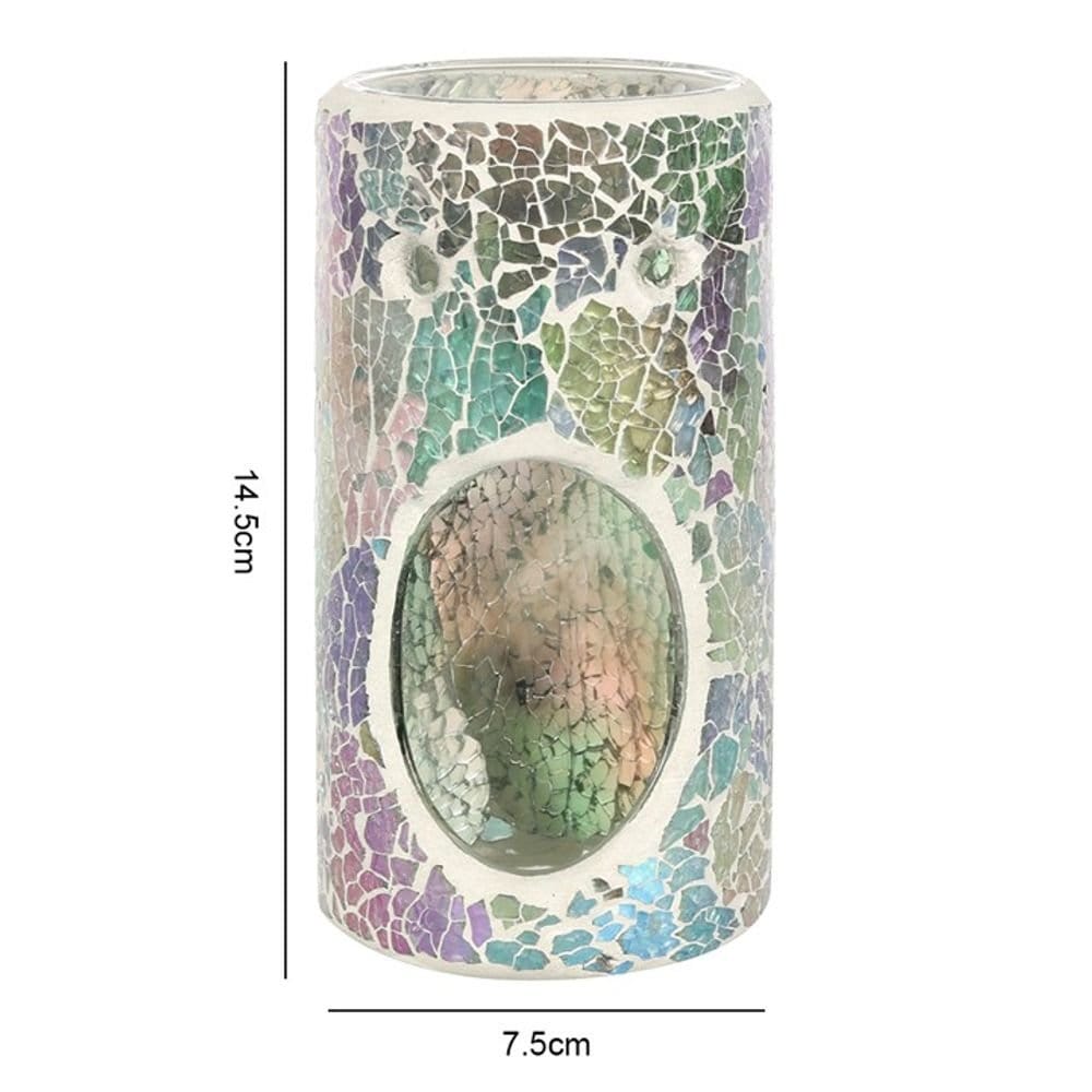 Pillar Light Blue Iridescent Crackle Oil Burner | Calming Colour