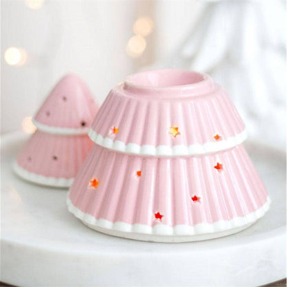 Pink Christmas Tree Oil Burner | Gift | Calming Colour