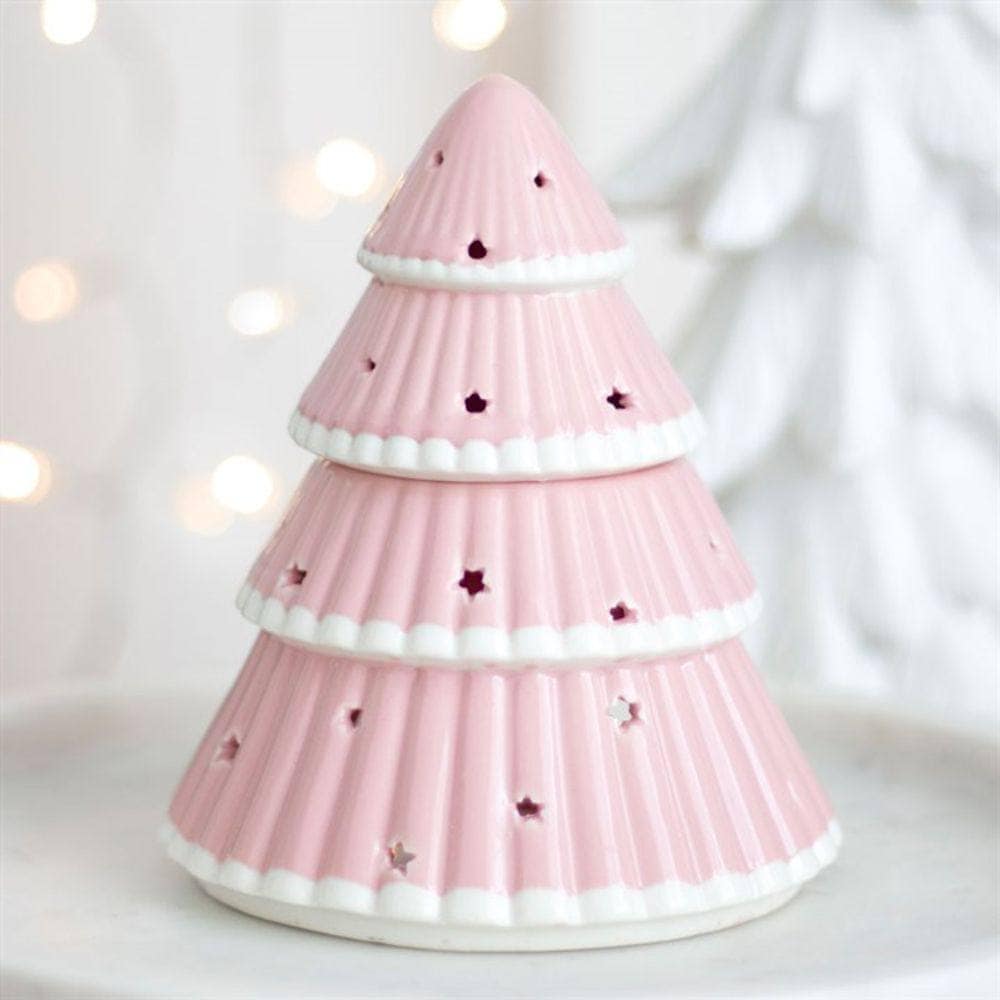 Pink Christmas Tree Oil Burner | Gift | Calming Colour