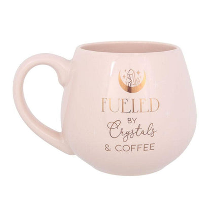 Pink Rounded Mug | "Crystals and Coffee" | Calming Colour