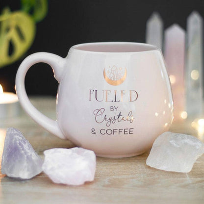 Pink Rounded Mug | "Crystals and Coffee" | Calming Colour