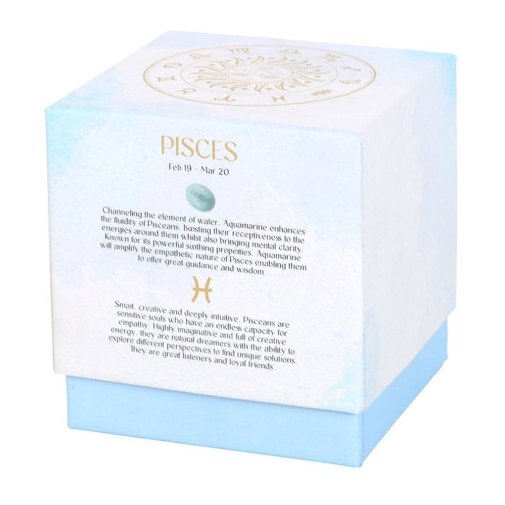 Pisces Gardenia Gemstone Zodiac Candle | Calming Colour