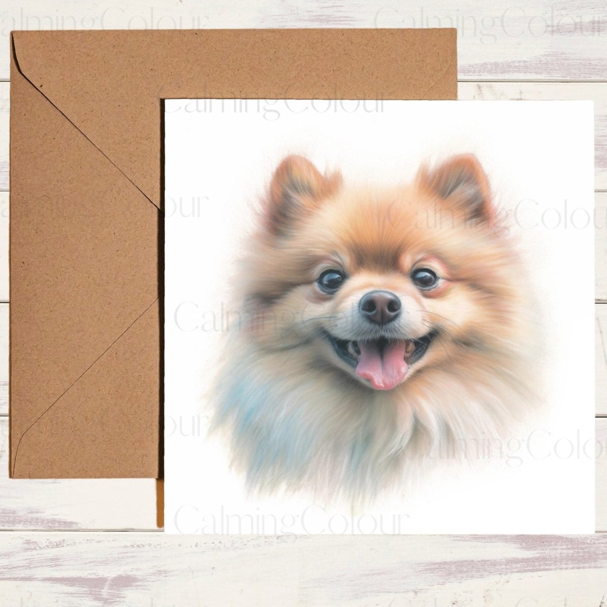 Pomeranian Father's Day Card | Single Card | Calming Colour