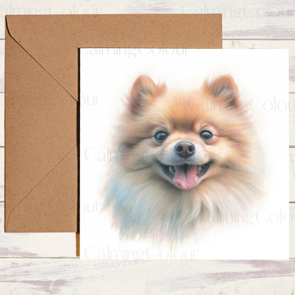 Pomeranian Father's Day Card | Single Card | Calming Colour