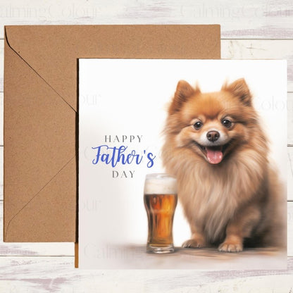 Pomeranian Father's Day Card | With Love | Father's Day