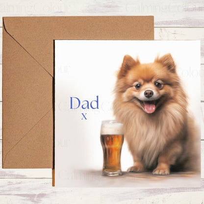 Pomeranian Father's Day Card | With Love | Father's Day