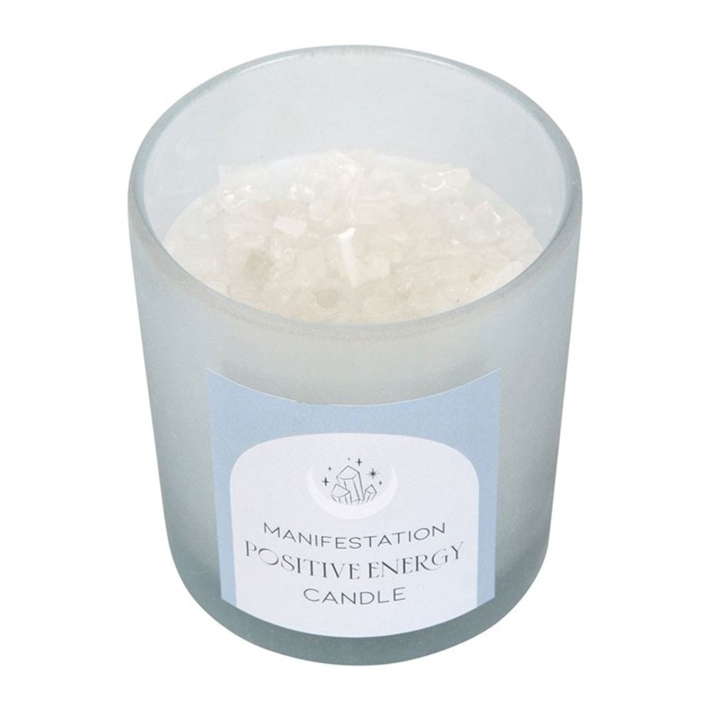 Positive Energy White Sage Crystal Chip Candle | Calming Colour