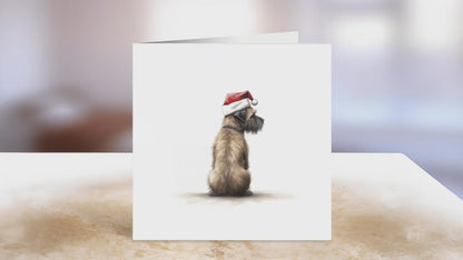 Border Terrier Christmas Card | Greeting card for dog lover | Single card blank on the inside