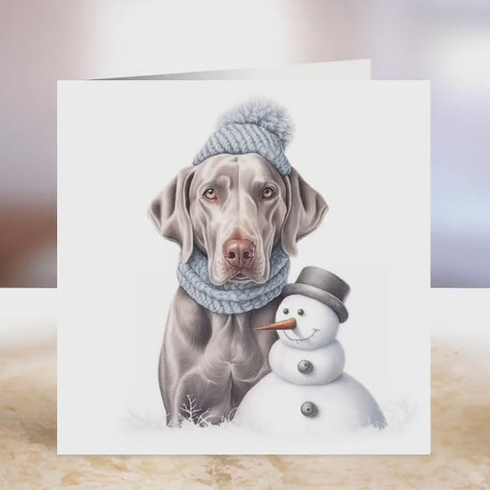 Weimaraner Christmas Card | Greeting card for dog lover | Single card blank on the inside