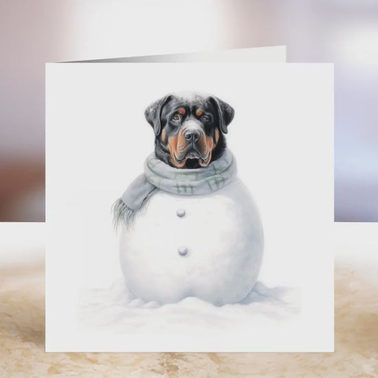 Rottweiler Christmas Card | Greeting card for dog lover | Single card blank on the inside