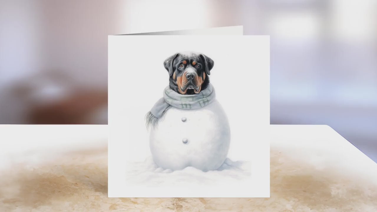 Rottweiler Christmas Card | Greeting card for dog lover | Single card blank on the inside