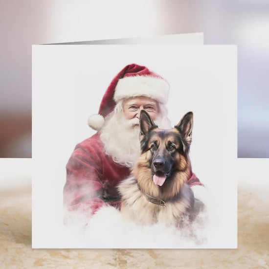 German Shepherd Christmas Card | Greeting card for dog lover | Single card blank on the inside