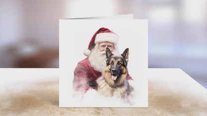 German Shepherd Christmas Card | Greeting card for dog lover | Single card blank on the inside