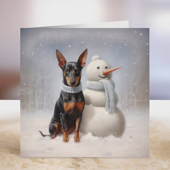 Manchester Terrier Christmas Card | Greeting card for dog lover | Single card blank on the inside