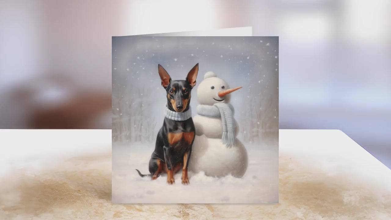 Manchester Terrier Christmas Card | Greeting card for dog lover | Single card blank on the inside