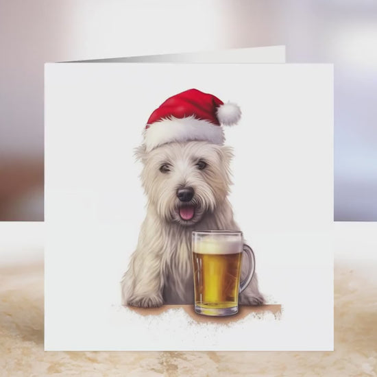 West Highland Terrier Christmas Card | Greeting card for dog lover | Single card blank on the inside