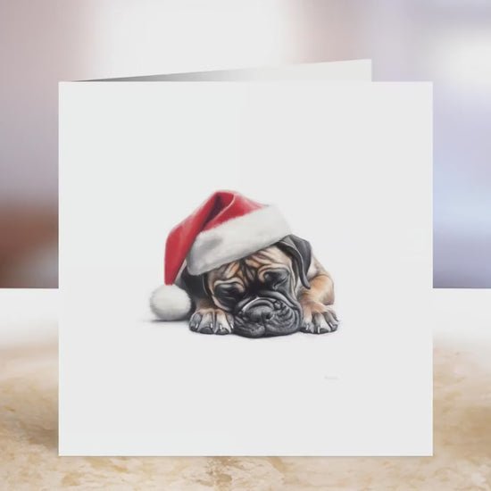 Boxer Christmas Card | Greeting card for dog lover | Single card blank on the inside