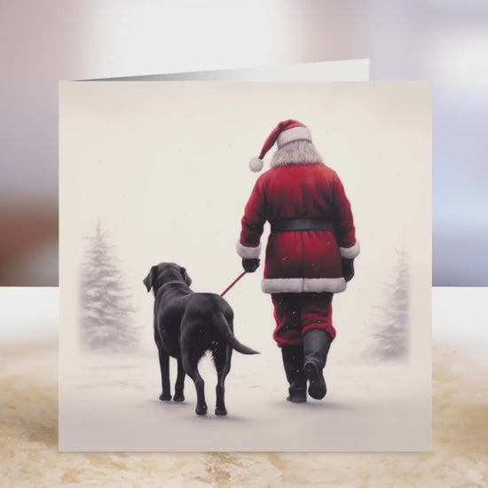 Black Labrador Christmas Card | Greeting card for dog lover | Single card blank on the inside