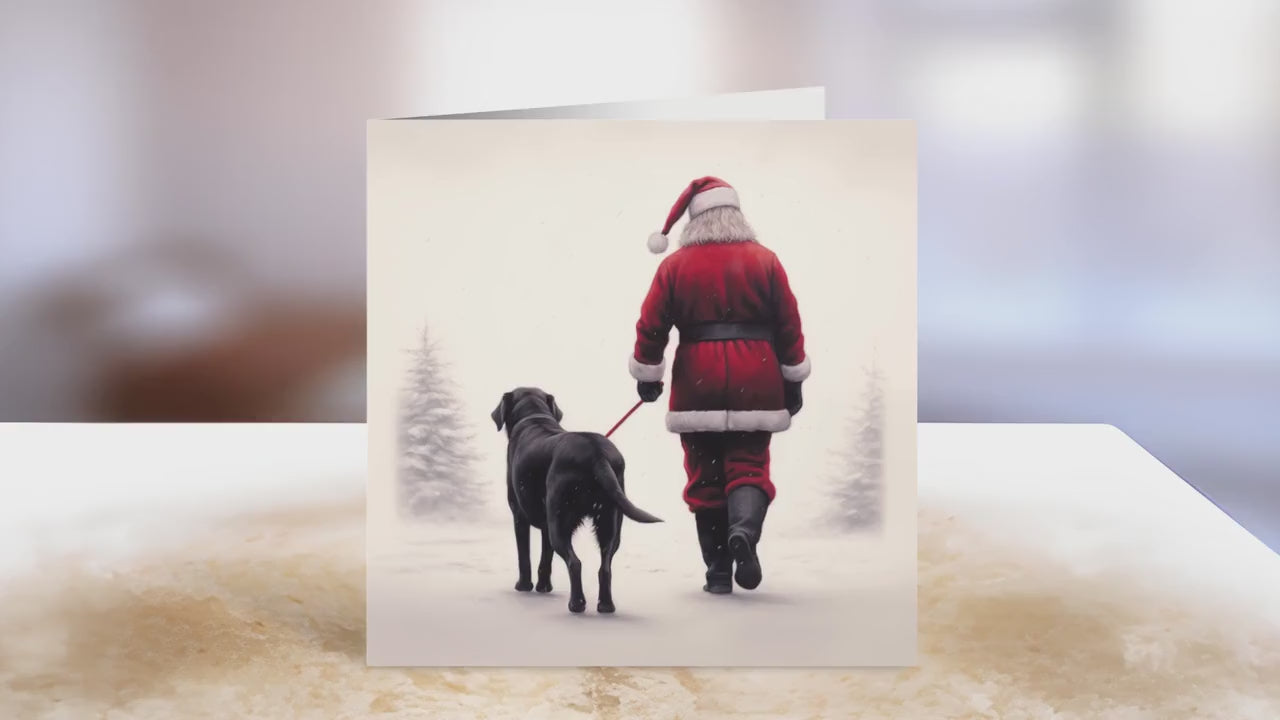 Black Labrador Christmas Card | Greeting card for dog lover | Single card blank on the inside