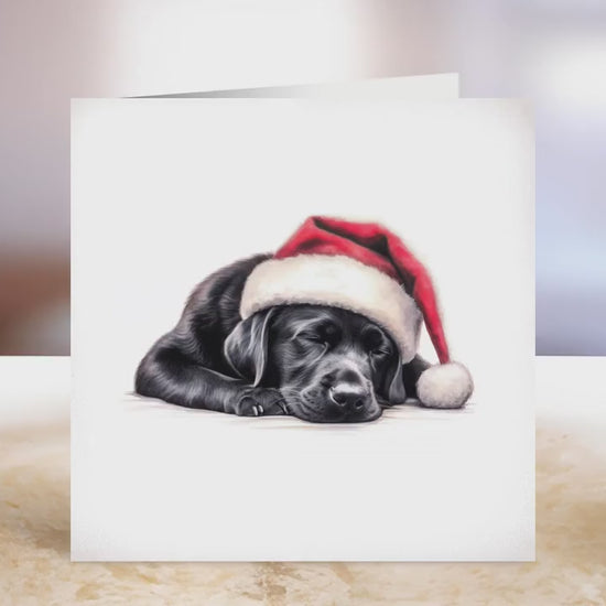 Black Labrador Christmas Card | Greeting card for dog lover | Single card blank on the inside